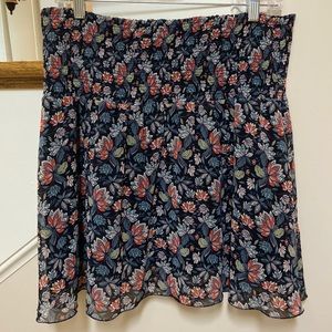 CAbi Floral Skirt - Navy, Red, Green